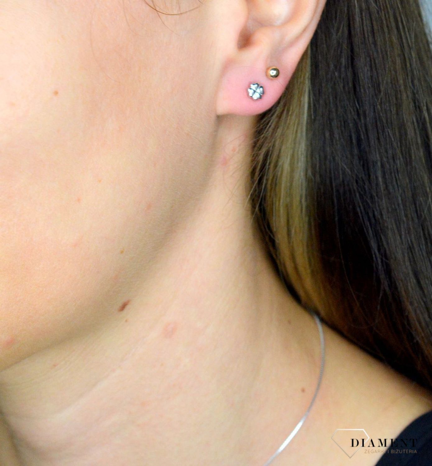 Kolczyki damskie srebrne 925 koniczynki Armonica Nomination 241307 001.png